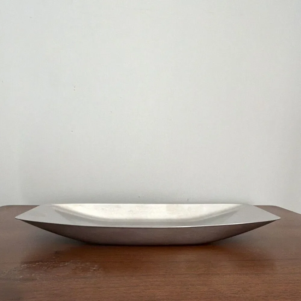 Vintage MCM Stainless Steel Boat Tray Canoe Serving Bowl Dish Mid Century Modern